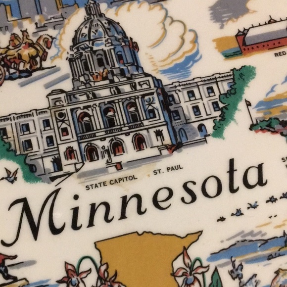 Vintage Minnesota Tourist Souvenir Collectible Ceramic Plate For Display Decor - Picture 3 of 16
